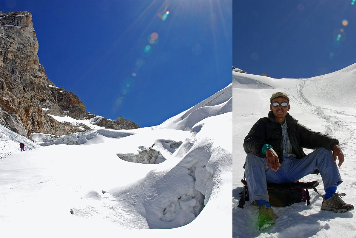 Rolwaling 07 09 Climbing Sherpa Palden Leads Us Towards The Tashi Lapcha Pass